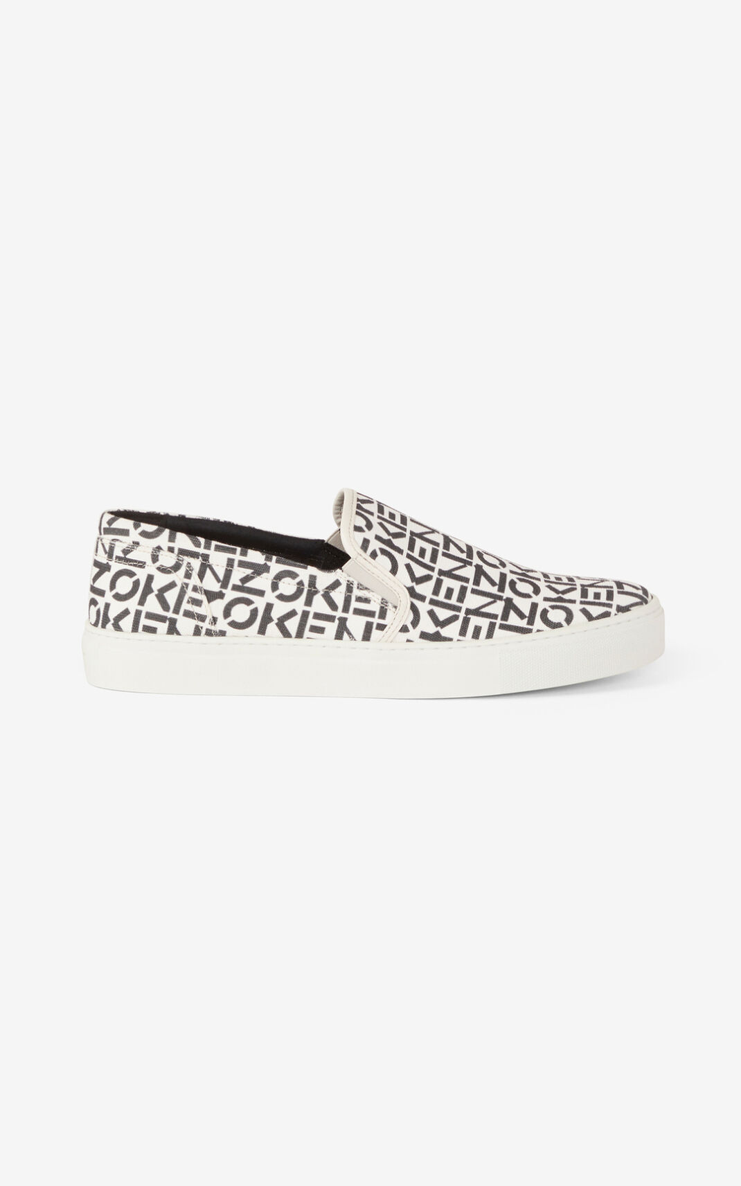 Kenzo K Skate Monogram laceless Moška Superge Siva SI-9054625